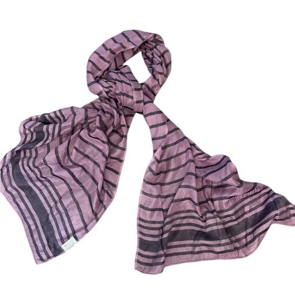 Eco by Rising Tide purple striped lightweight bamboo/modal oblong scarf